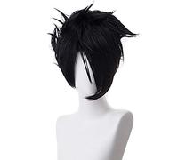 LINLINCD Cosplay Wig The Promised Neverland Norman Cosplay Wig Yakusoku No Neverland Cosplay Hair Headwear Halloween Cosplay Costume Accessory Black