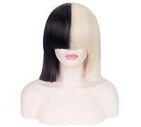 LINLINCD Cosplay Wig This Is Acting Sia Women Black Blonde Short Straight Wig Cosplay Costume Heat Resistant Synthetic Hair Women Cosplay Wigs