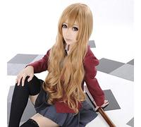 LINLINCD Cosplay Wig Tiger Dragon Toradora! Aisaka Taiga Wig 80 cm Long Linen Wavy Heat Resistant Cosplay Costume Wig + Wig Cap