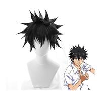 LINLINCD Cosplay Wig Toaru Majutsu No Index Kamijou Touma Cosplay Wig 30 cm Short Straight Japanese Anime Wig for Halloween Party Synthetic Wig Black Kamijou Touma