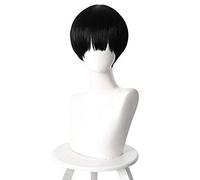 LINLINCD Cosplay Wig Toilet Tied Hanako-Kun Yugi Amane Wig 30 cm Short Straight Heat Resistant Synthetic Hair for Men Boys Black Wig Anime Party Yugi Amane Wig