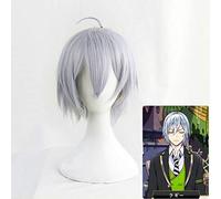 LINLINCD Cosplay Wig Twisted Wonderland Silver Cosplay Wigs Short Heat Resistant Synthetic Hair Wig for Carnival Halloween + Free Wig Cap