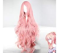 LINLINCD Cosplay Wig Vocaloid Megurine Luka Long Wig Cosplay Costume Women Heat Resistant Synthetic Hair Wigs + Wig Cap Curly