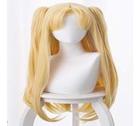 LINLINCD FGO Cosplay Wig Fate Eleshkigal/Tosaka Aya/Gun Light Gold Cosplay Anime Wig Light Gold