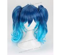 LINLINCD For Adults Halloween Cosplay Kagerou Project Enomoto Takane Mixed Colour Blue Wig Base Wig + Ponytails