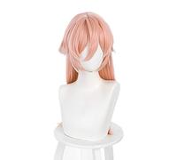 LINLINCD - Game Genshin Effect Yan Fei Cosplay Wig Yanfei Gradient Pink White 60 cm Long Heat Resistant Synthetic Hair Women Role Play