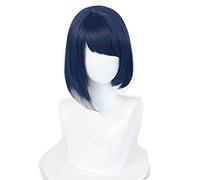 LINLINCD - Genshin Effect Kujou Sara Cosplay Wig 35 cm Short Straight Wig Heat Resistant Synthetic Hair Game Anime Wigs + Wig Cap