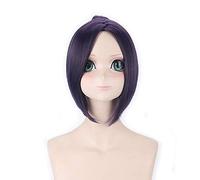 LINLINCD Hitman Reborn Short Cosplay Wig Purple Dark Blue Synthetic Hair Kuromu Dokuro Anime Halloween Costume Party Wigs for Women Deep Purple