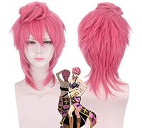 LINLINCD JOJO Cosplay Wig Bizarre Adventure Leone Abbacchio Moody Blues Wig JOJO Golden Wind Head Costume Halloween Party Wigs Trish Una Spice