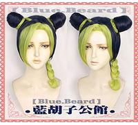 LINLINCD JOJO'S BIZARRE ADVENTURE Cujoh Jolyne Cosplay Wig Blue Beard Cosplay Wig Cujoh Jolyne Styled Hair Costumes One Size Cujoh Jolyne