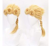 LINLINCD JOJOs Bizarre Adventure Golden Wind Cosplay Wig Giorno Giovanna Braid Wig Golden Wig Cosplay Style Hair Halloween Role Play