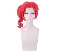 LINLINCD JOJOs Bizarre Adventure Stardust Crusaders Kakyoin Noriaki Red Ponytail Wig Cosplay Costume Heat Resistant Synthetic Hair Wigs