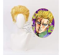 LINLINCD JoJos Cosplay Wig Bizarre Adventure Giorno Giovanna Golden Wig Cosplay Costume Styled Hair Wigs Halloween Role Play GIOGIO