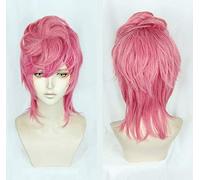 LINLINCD JoJos Cosplay Wig Bizarre Adventure Golden Wind Trish Una Cosplay Wig JoJo no Kimyou na Bouken Heat Resistant Synthetic Hair Wigs + Wig Cap