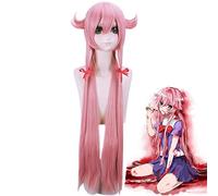 LINLINCD Mirai Nikki Gasai Yuno Cosplay Wig Pink Long Wig 100 cm Cosplay Costume The Future Diary Women Heat Resistant Synthetic Hair Wigs The Future Diary