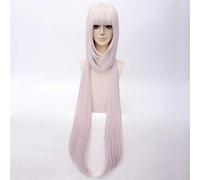 LINLINCD Nekopara Cosplay Wig Chocolate Long Clip Ponytails Cosplay Wig Vanilla Kawaii Long Light Pink Wigs + Wig Cap Vanilla