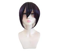 LINLINCD - Noragami Yato Short Purple Mixed Braided Cosplay Hair Heat Resistant Cosplay Costume Wigs + Wig Cap