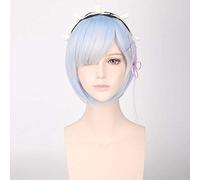 LINLINCD REM Cosplay Wig or RAM Cosplay Wigs Re: Zero Start Life in Another World Costume Play Halloween Costumes Blue One Set