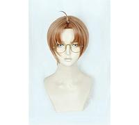 LINLINCD Sarazanmai Enta Jinnai Cosplay Wig Light Short Heat Resistant Synthetic Hair Cosplay Wigs + Glasses + Wig Cap Wig and Glasses