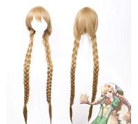 LINLINCD Shining Hearts: Shiawase No Pan The Honeydew Cosplay Wig 120 cm Long Braided Synthetic Hair Wig for Anime Party Linen Colour