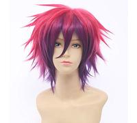 LINLINCD Sora Cosplay Wig, No Game, No Life, Multicoloured Short Fluffy Layered Heat Resistant Synthetic Hair Cosplay Wigs + Wig Cap