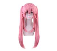 LINLINCD Tamamo no Mae Cosplay Wig Fate Grand Order Pink Long Two Ponytails Wig Cosplay Costume Heat Resistant Synthetic Hair Cosplay Wigs