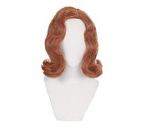 LINLINCD - The Queens Gambit Beth Harmon Cosplay Wigs, Retro Orange Brown Wavy Wig, Synthetic Hair, Heat Resistant, Halloween Party
