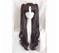 LINLINCD Tohsaka Rin Cosplay Wig Fate Grand Order / Fate Stay Night Hair Wavy Synthetic Hair Anime Fate Grand Order Cosplay Wig + Wig Cap 24 Inches Black