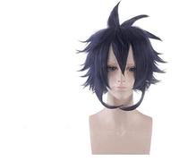 LINLINCD -Wig Anime Cosplay Amajiki Tamaki Cosplay Wig My Hero Academia Boku No Hiro Akademia Cosplay Wigs Amajiki Dark Blue Short Synthetic Hair + Wig Cap Amajiki Wig
