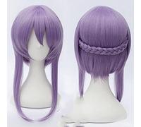 LINLINCD -Wig Anime Cosplay Anime Cosplay Seraph of The End Hiiragi Shinoa Wigs Light Purple Heat Resistant Synthetic Hair Perucas Cosplay Wig + Wig Cap + Hairpin with Bow