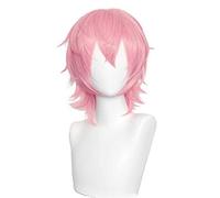 LINLINCD -Wig Anime Cosplay Anime Cosplay Wig Yarichin B Club Ayato Yuri Cosplay Wig Short Pink Wig with Free Wig Cap for Christmas Carnival Party Halloween Cosplay Wig