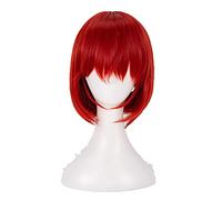 LINLINCD -Wig Anime Cosplay Anime Role Play for Mahoutsukai no Yome Hatori Chise Cosplay Wigs Short Orange Red Heat Resistant Synthetic Hair