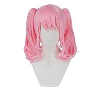 LINLINCD -Wig Anime Cosplay Anime Wig BanG Dream! Cosplay Maruyama Aya Wig 2 Ponytails Pink Curly Wig Costume Halloween Wig for Halloween Costume Party Concert