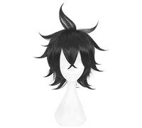 LINLINCD -Wig Anime Cosplay Anime Wig Black Clover Cosplay Yuno Grinbellor Wig Short Black Wig Costume Halloween Wig for Halloween Costume Party Concerts