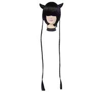LINLINCD -Wig Anime Cosplay Anime Wig Kuroshitsuji Cosplay Ran Mao Wig Long Braided Black Wig Costume Halloween Wig for Halloween Costume Party Concerts