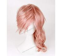 LINLINCD -Wig Anime Cosplay Final Fantasy FF13 Eclair Farron Flash Cosplay Wig Halloween Curly Long Synthetic Hair + Wig Cap