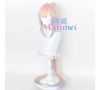 LINLINCD -Wig Anime Cosplay Genshin Impact Coral Palace God Heart Sea Cos Wig Short Hair Body Tiger Mouth Clip Ponytail Bow Hair Pack Wig