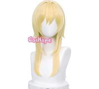 LINLINCD -Wig Anime Cosplay Genshin Impact Traveler Cosplay Aether Lumine Blonde Wig Cosplay Anime Wigs Heat Resistant Synthetic Wigs Halloween for Girls (Colour: Lumine)