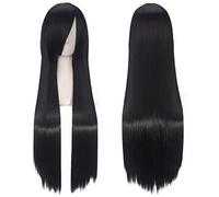 LINLINCD -Wig Anime Cosplay Mulan Cosplay Wig 80 cm Black Long Straight Princess Women Girls Synthetic Hair + Wig Cap