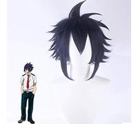 LINLINCD -Wig Anime Cosplay My Hero Academia Boku no Hiro Akademia Amajiki Tamaki Cosplay Wig Dark Blue Short Synthetic Hair Perucas + Wig Cap