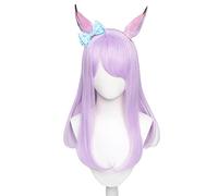 LINLINCD -Wig Anime Cosplay Pretty Derby Cosplay Mejiro McQueen Wig Long Purple Heat Resistant Synthetic Hair Wig Halloween Party Role Play