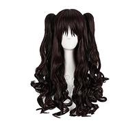 LINLINCD -Wig Anime Cosplay Role Play for Fate Grand Order Rin Tohsaka Cosplay Wigs Long Wavy Black Brown Ponytail Wig