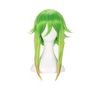 LINLINCD -Wig Anime Cosplay Role Play for Vocaloid Megpoid Gumi Cosplay Wig 45 cm Green Golden Ombre Short Layered Fluffy Wig