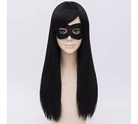 LINLINCD -Wig Anime Cosplay The Incredibles Elastigirl Women's Helen Parr Cosplay Wig Role Play Sarah Vowell Hair Wig with Eye Mask Super Mom Wig Costumes One Size Helen Parr