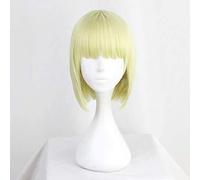 LINLINCD -Wig Anime Cosplay Twisted Wonderland Rook Hunt Wigs Cosplay Costume Light Golden Short Heat Resistant Synthetic Hair Wig Pelucas+Free Hair Net