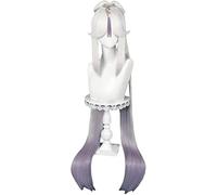 LINLINCD -Wig Anime Cosplay Wig White to Purple Long Hair Orchid's Evening Gown for Game Genshin Impact Cosplay Ningguang Skin