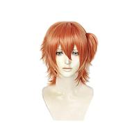 LINLINCD - Yarichin -bu Kyousuke Yaguchi Cosplay Wigs Short Orange Heat Resistant Synthetic Hair Play Wig + Clip Ponytail