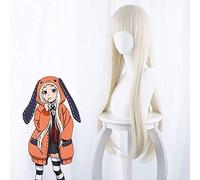LINLINCD Yomoduki Runa Cosplay Wig Anime Kakegurui Compulsive Player Yomoduki Runa Cosplay Wig Role Play Yomoduki Runa Light Yellow Long Hair One Size