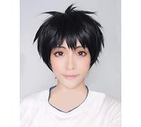 LINLINCD Yuri Cosplay Wig on Ice Katsuki Yuuri Short Straight Heat Resistant Cosplay Costume Wig + Track + Cap