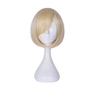 LINLINCD Yuri On Ice Yuri Plisetsky Cosplay Wigs Victor Nikiforov Men Adults Grey and Blonde Short Straight Hair Yellow